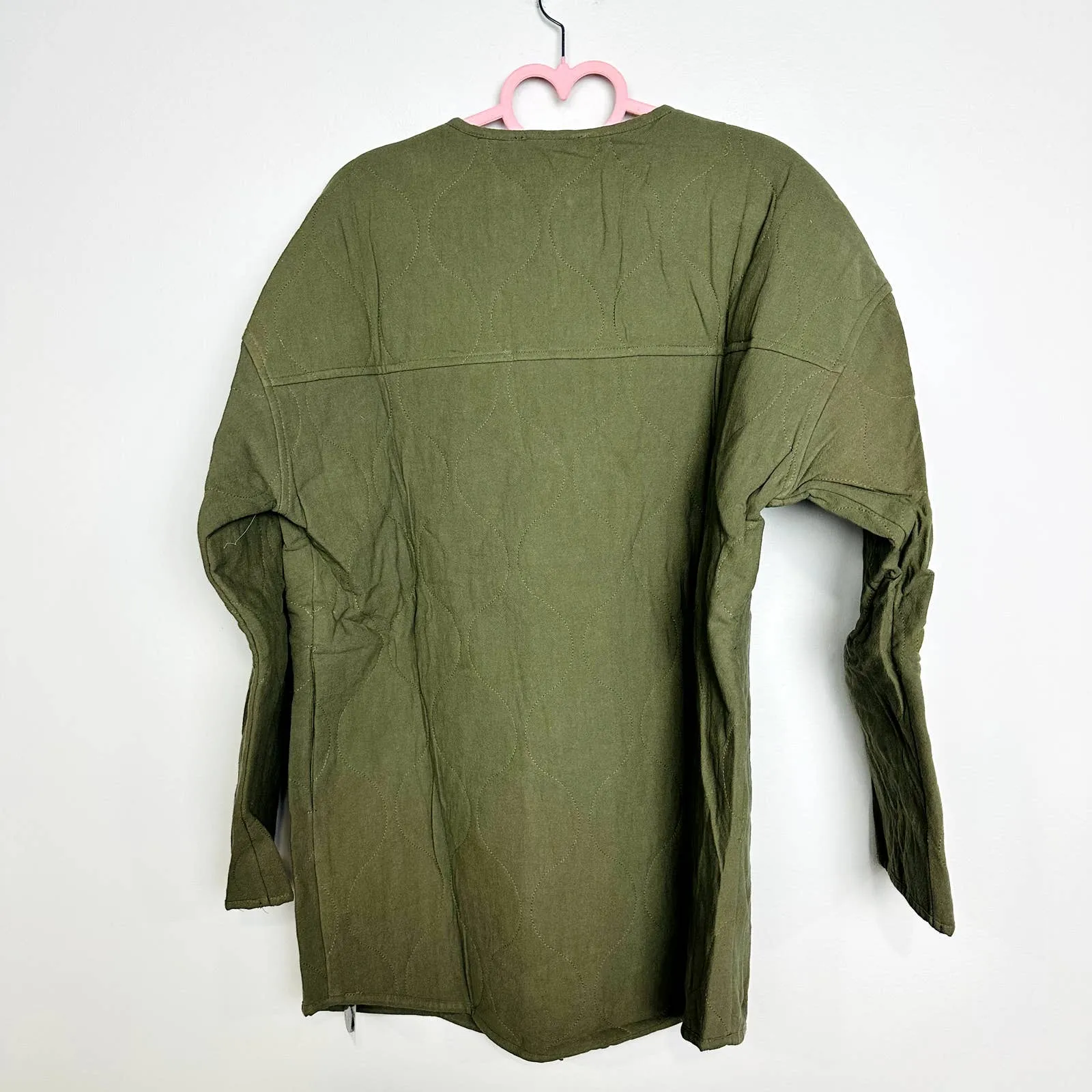Lulus NWT Endless Ideas Olive Green Lightweight Oversized Quilted Jacket Small