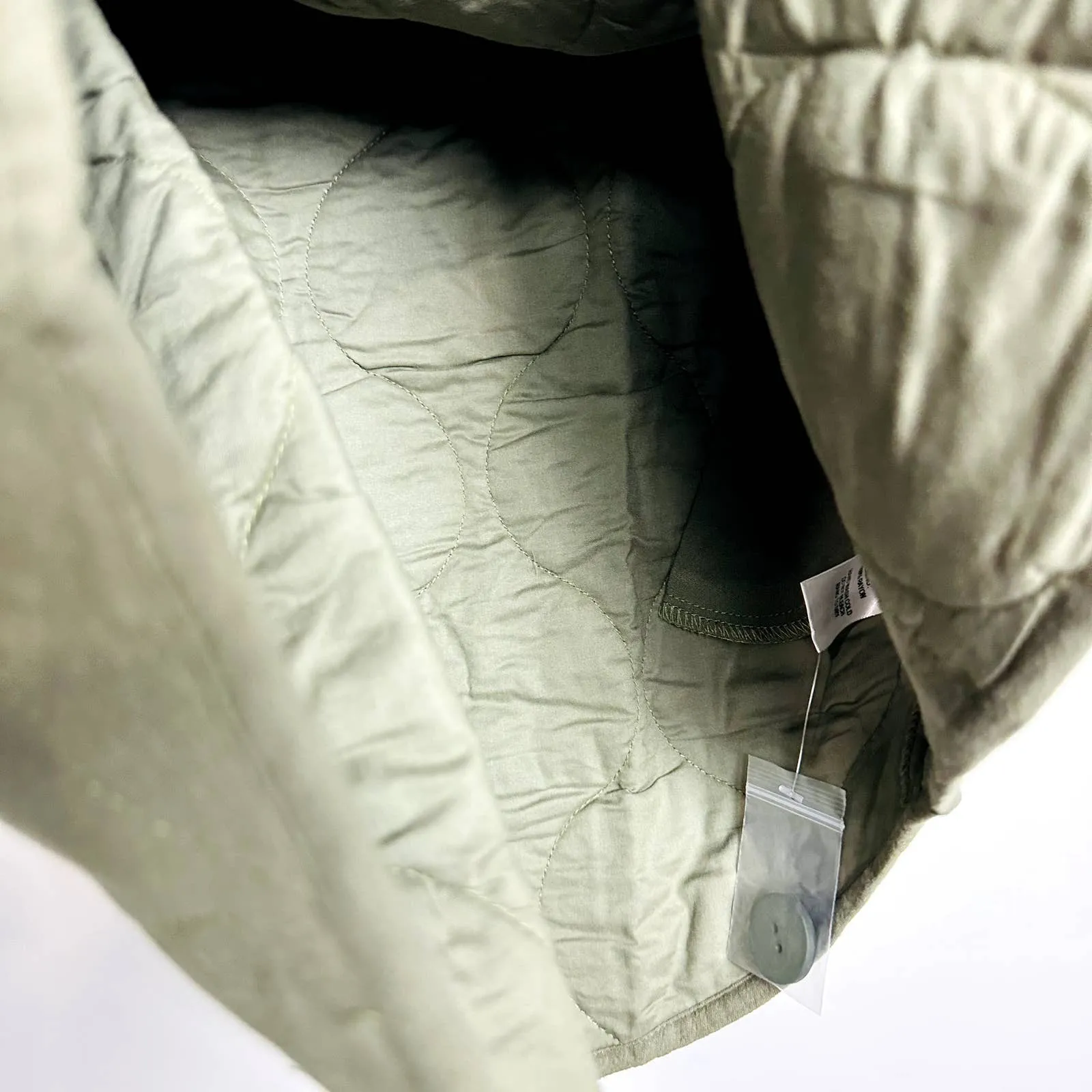 Lulus NWT Endless Ideas Olive Green Lightweight Oversized Quilted Jacket Small