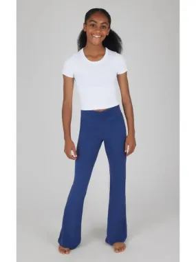 Lux Waist Band Ruching Flared Pant - Twilight Blue