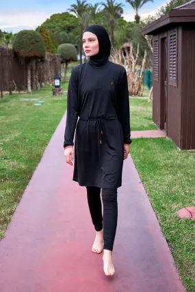Lycra Black Burkini Modest Swimwear M2478