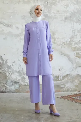 MDS Women Arfa Ayrobin Buttoned Casual Suit - Lilac - Tübingen