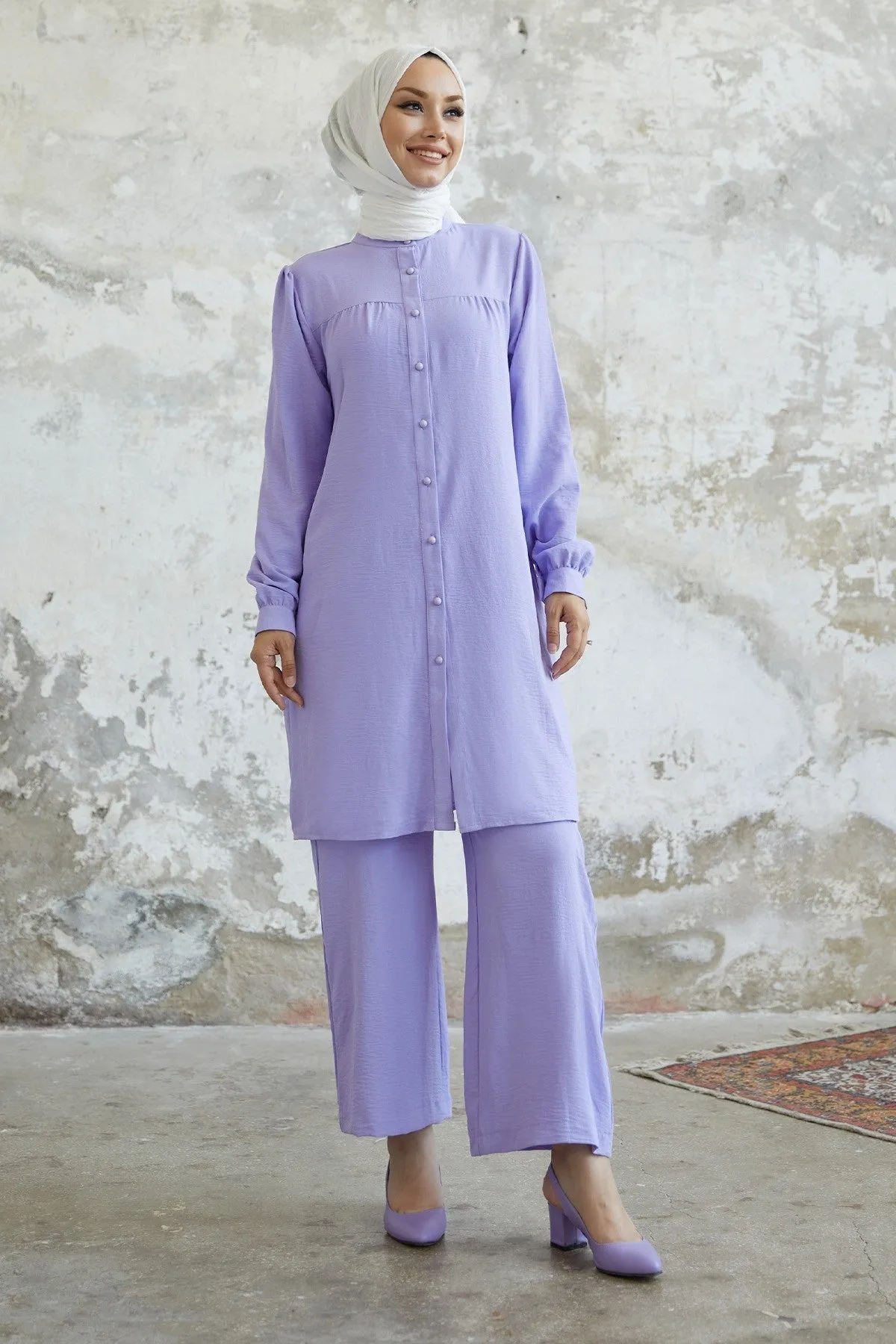 MDS Women Arfa Ayrobin Buttoned Casual Suit - Lilac - Tübingen