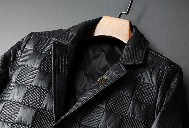 Men Vintage Duck Down Lapel Jacket