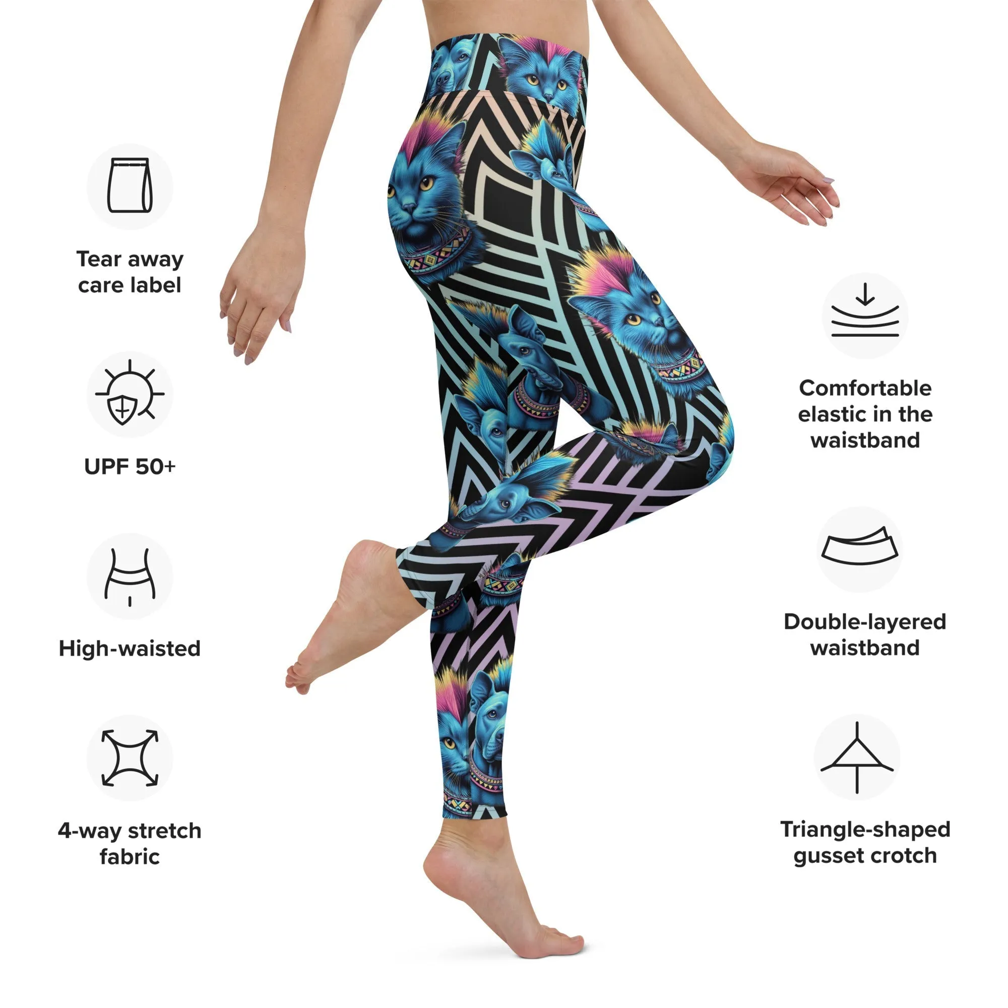 Mohawk Cats & Dogs Yoga Leggings