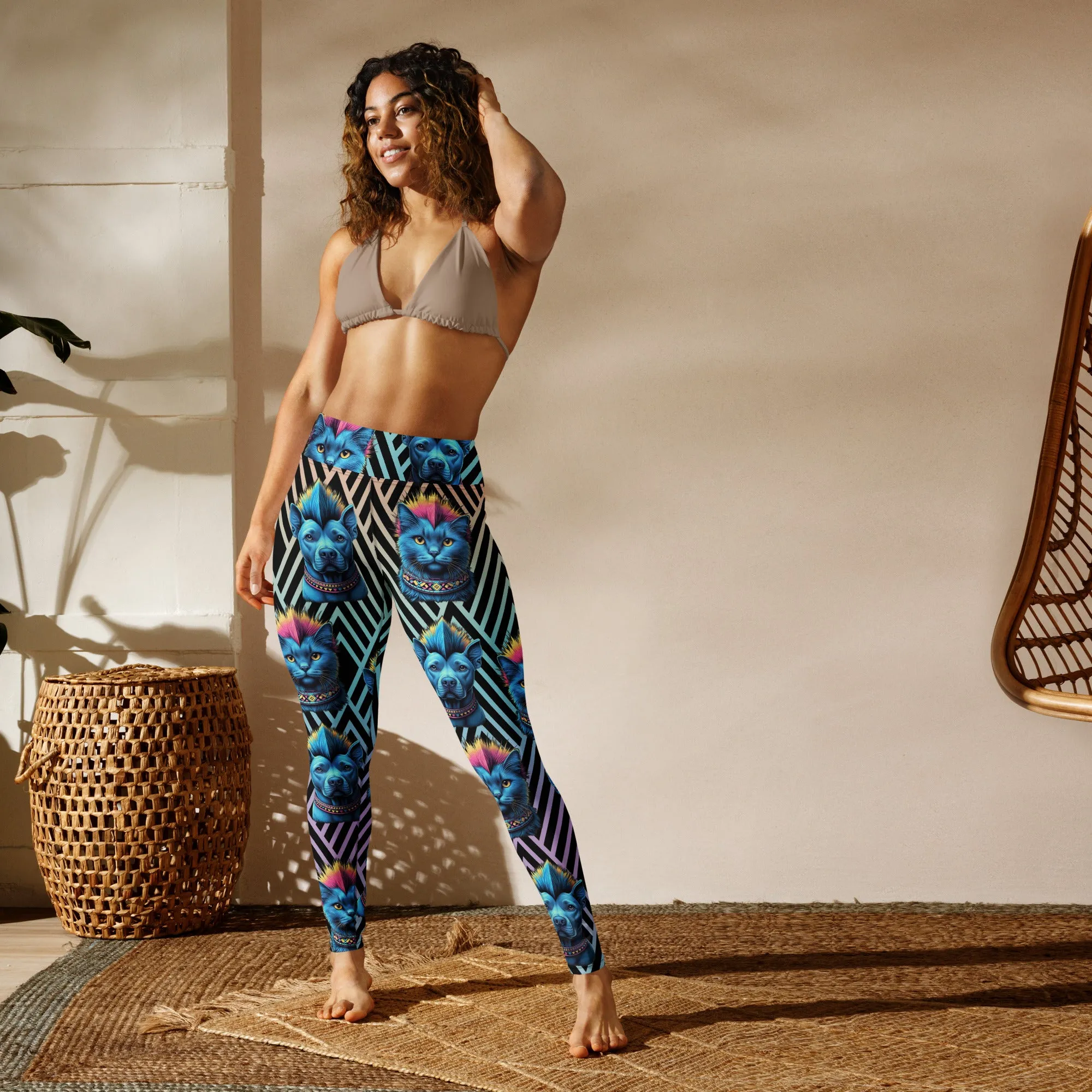 Mohawk Cats & Dogs Yoga Leggings