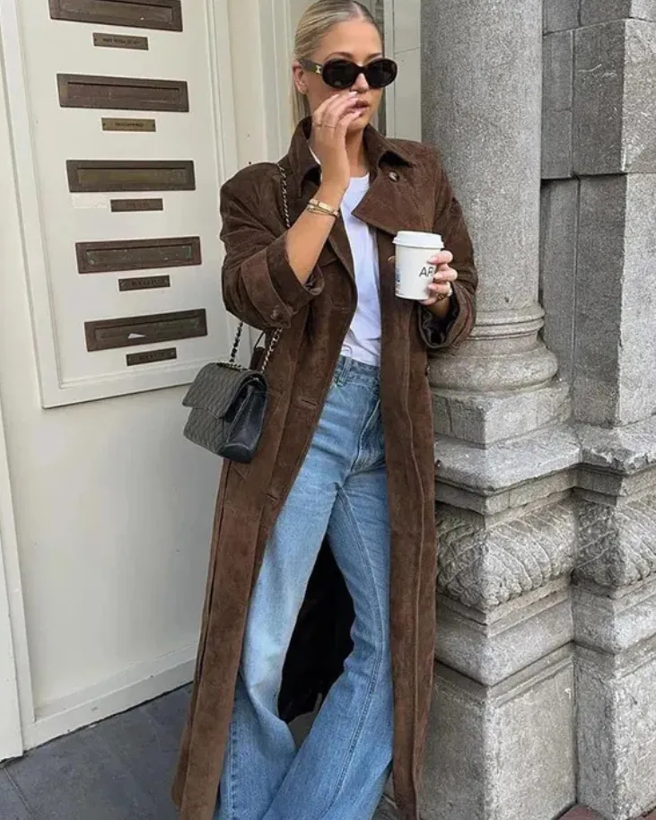 Molly Faux Suede Trench