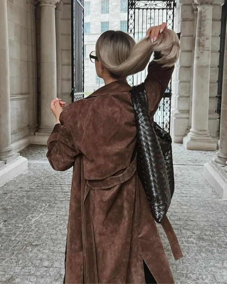 Molly Faux Suede Trench
