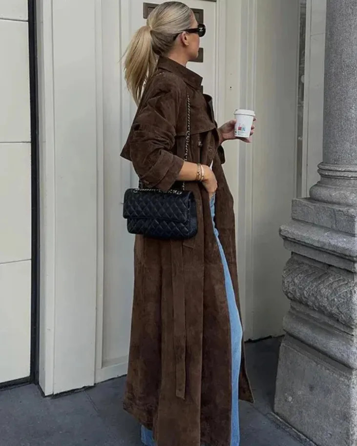 Molly Faux Suede Trench