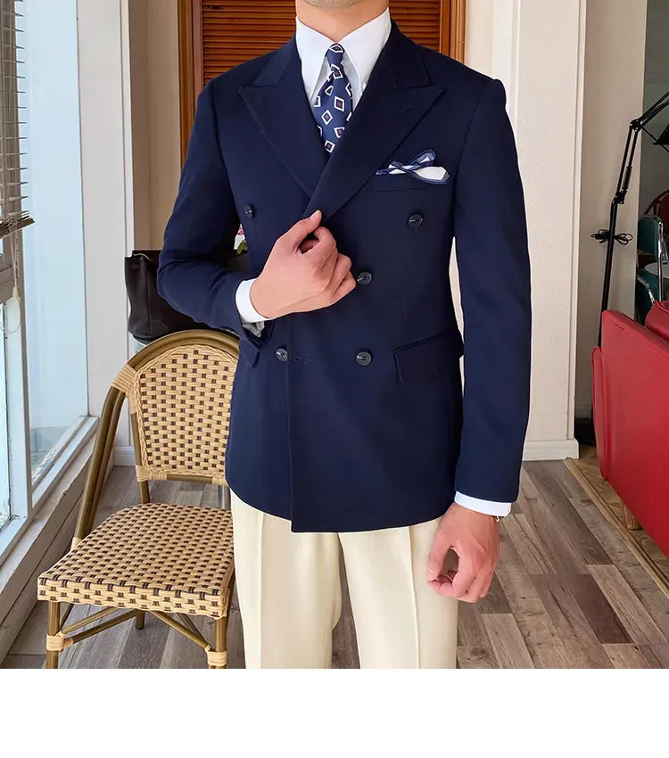 Navy Double Breasted Blazer by Italian Vega®