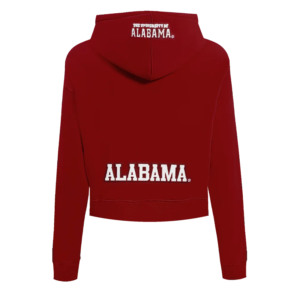 NCAA UNIVERSITY OF ALABAMA CLASSIC WOMEN'S FLC CROPPED PO HOODIE (CARDINAL RED)