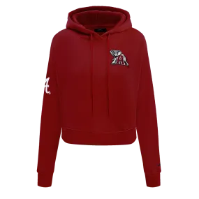 NCAA UNIVERSITY OF ALABAMA CLASSIC WOMEN'S FLC CROPPED PO HOODIE (CARDINAL RED)