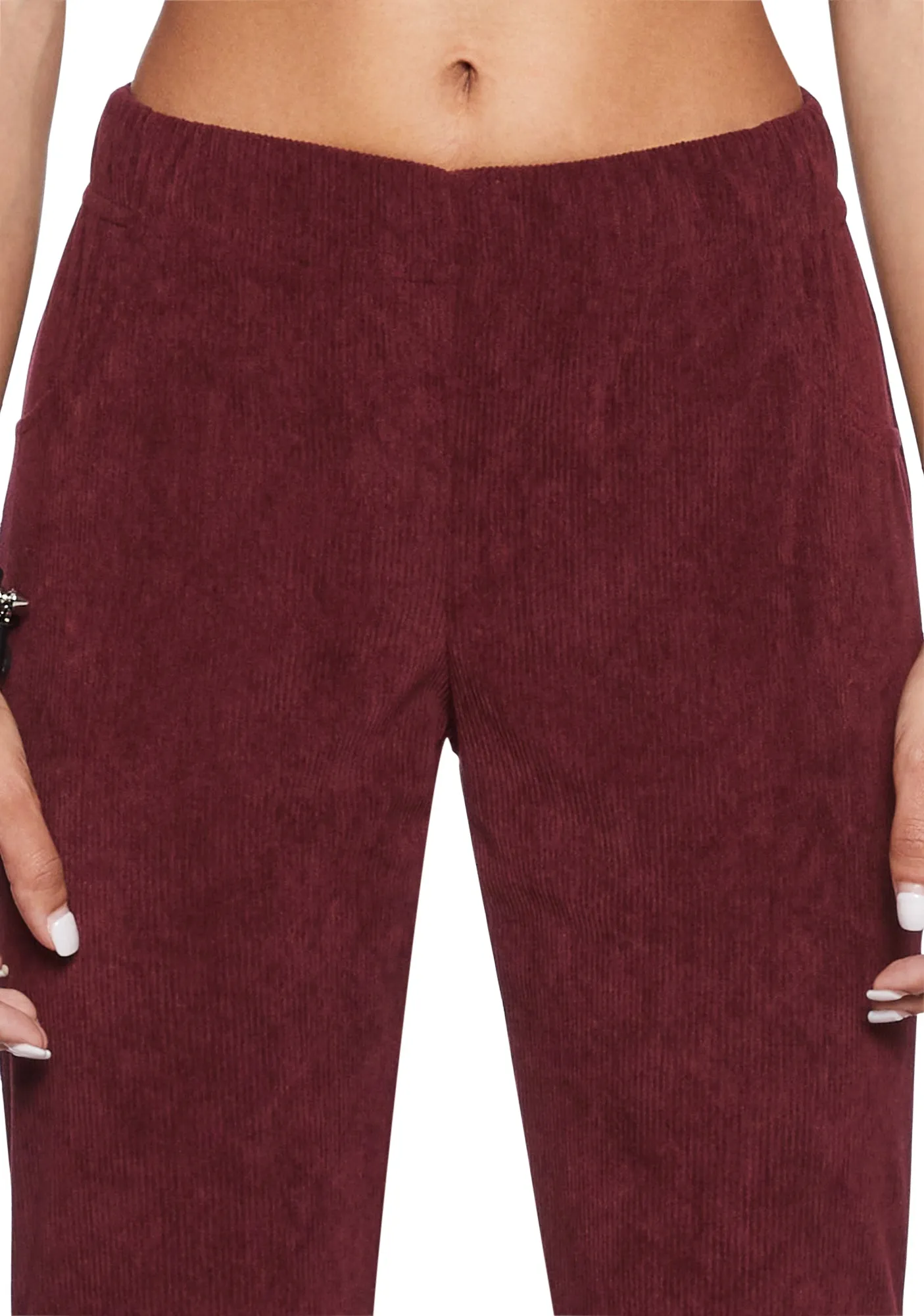 Never Mind Flared Pants - Burgundy