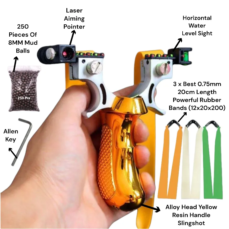 New Professional Alloy Bow Head Resin Handled Slingshot