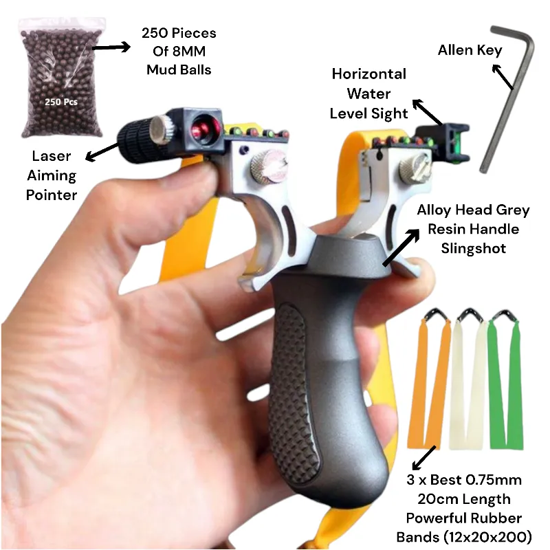 New Professional Alloy Bow Head Resin Handled Slingshot
