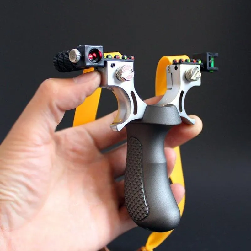 New Professional Alloy Bow Head Resin Handled Slingshot