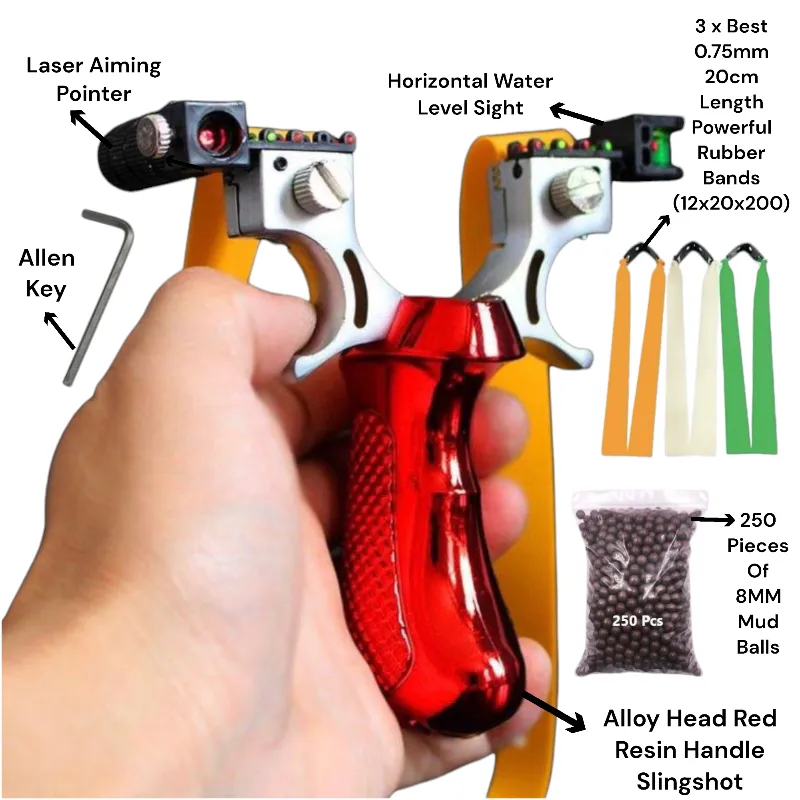 New Professional Alloy Bow Head Resin Handled Slingshot