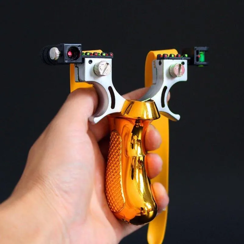 New Professional Alloy Bow Head Resin Handled Slingshot