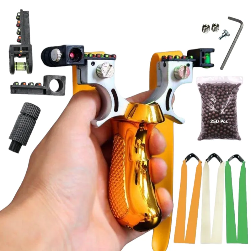 New Professional Alloy Bow Head Resin Handled Slingshot