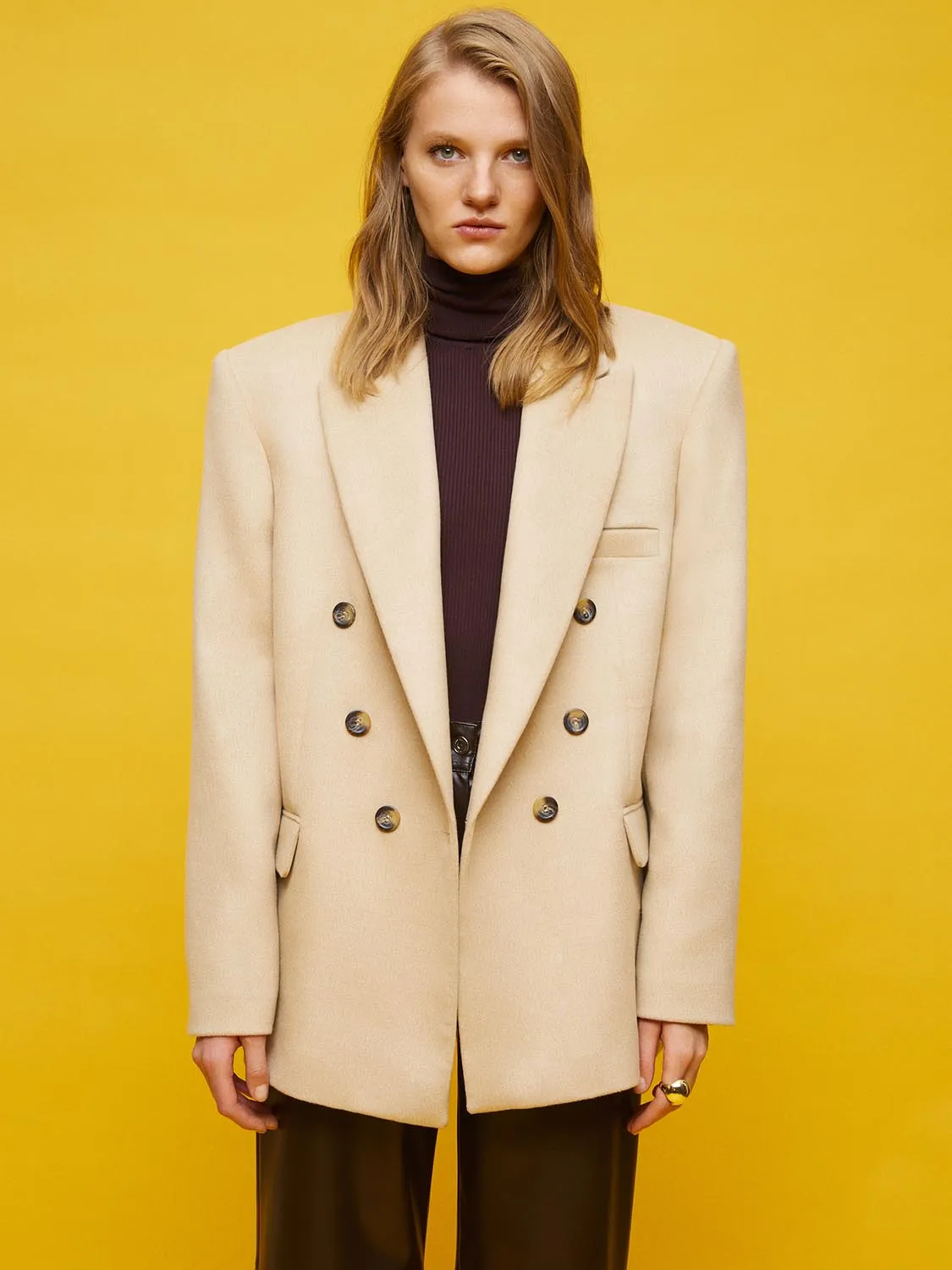 Nocturne Doubl-Breasted Blazer Beige