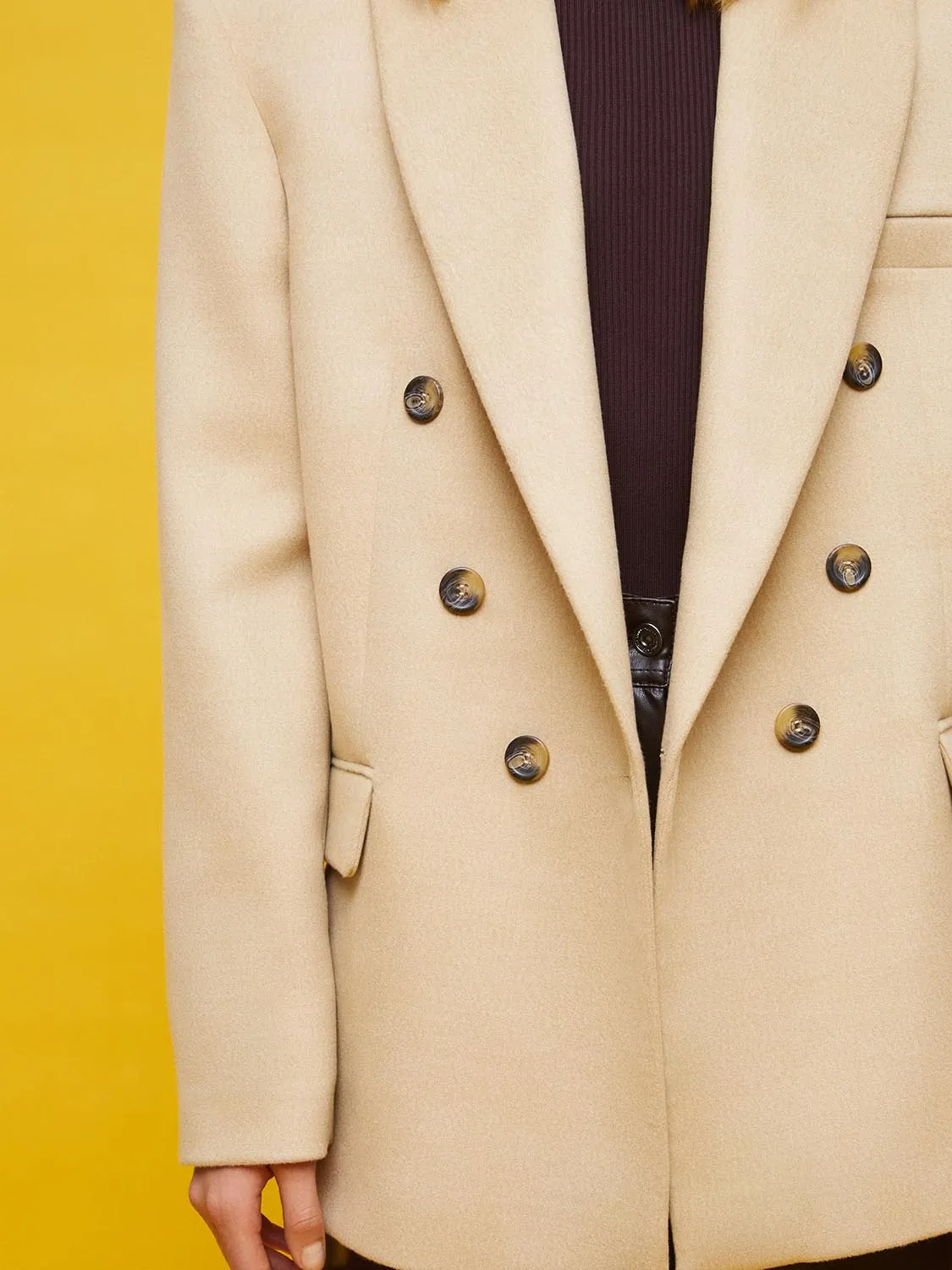 Nocturne Doubl-Breasted Blazer Beige