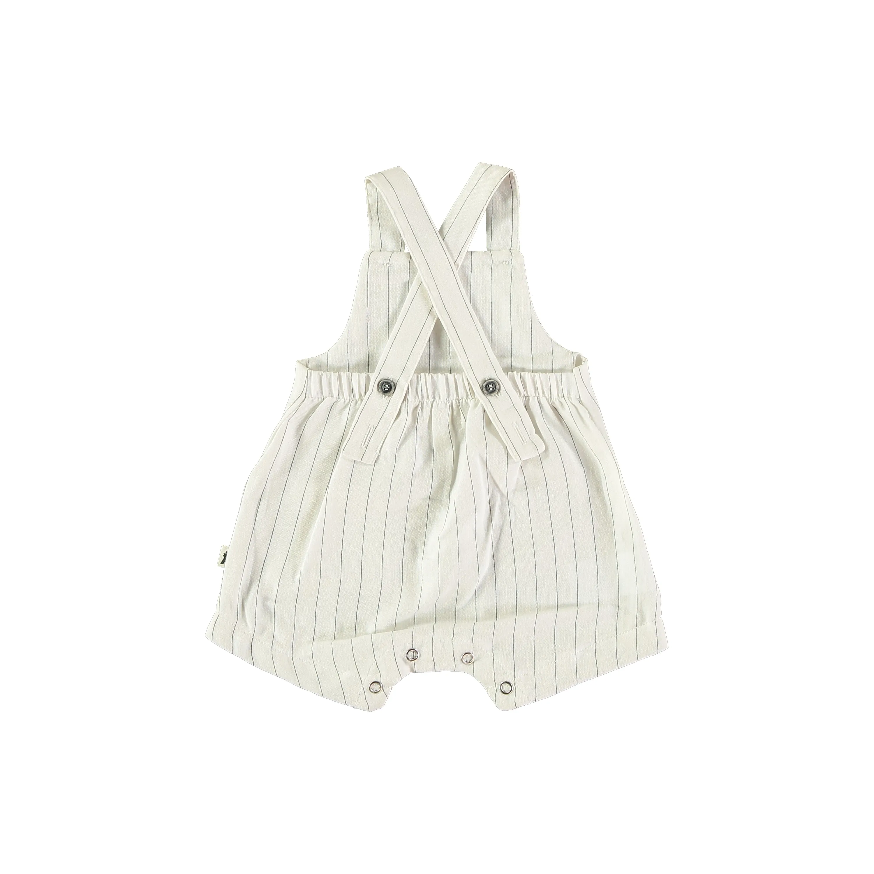 one piece linen striped overall - white