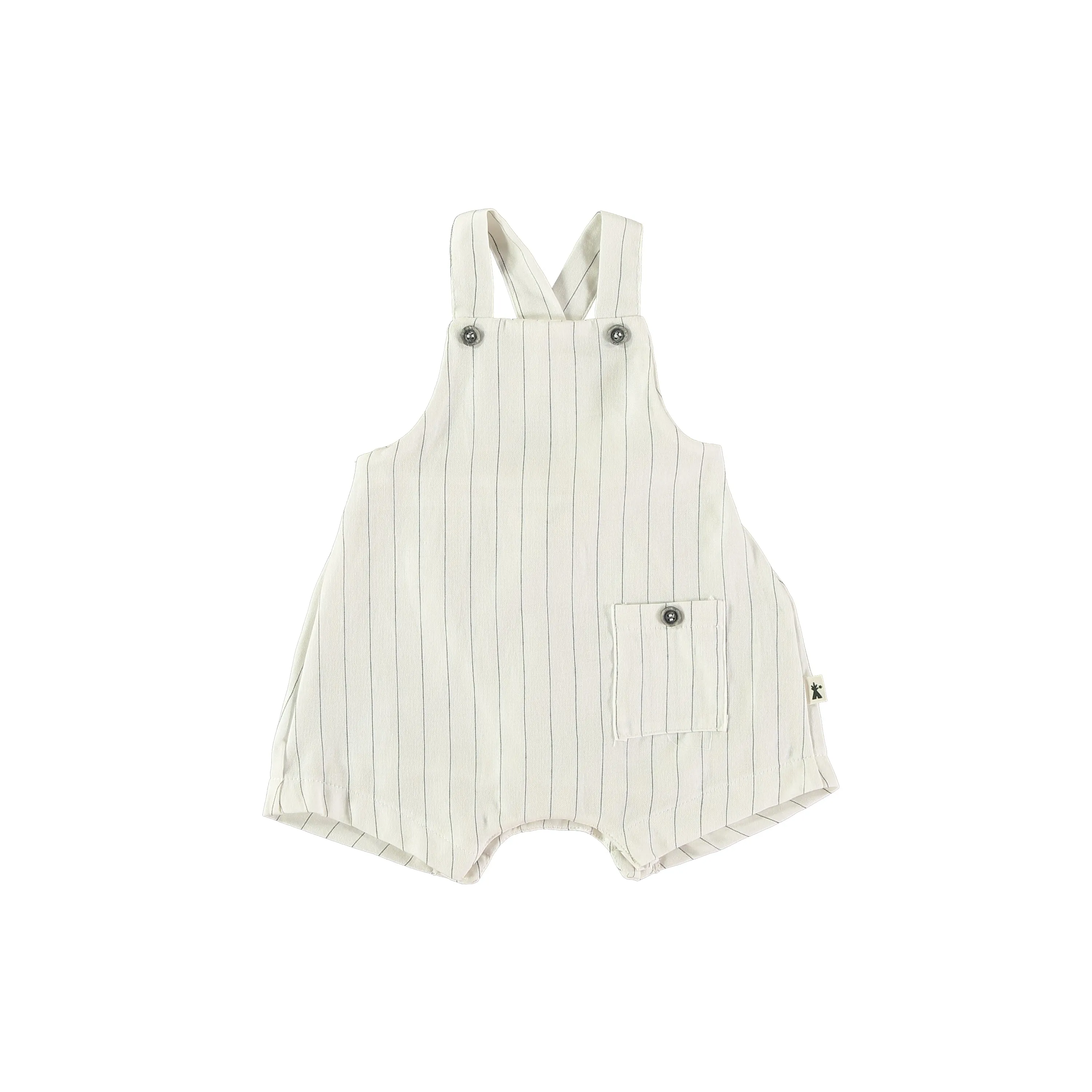 one piece linen striped overall - white