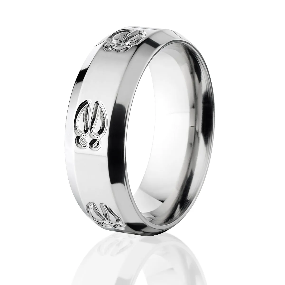 Outdoor Hunting Rings, Titanium Animal Track Ring