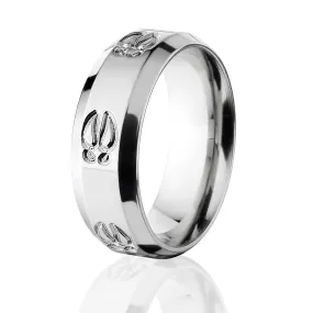 Outdoor Hunting Rings, Titanium Animal Track Ring
