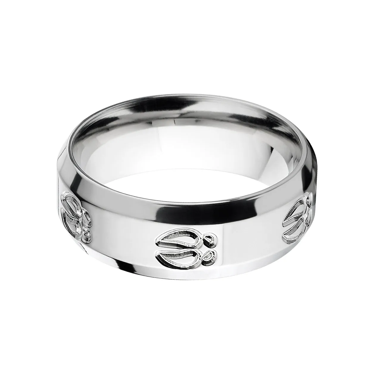 Outdoor Hunting Rings, Titanium Animal Track Ring