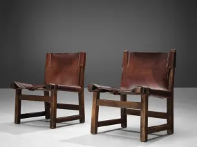 Paco Muñoz 'Riaza' Hunting Children's Chairs in Patinated Leather