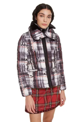 Padded Sigrun Tartan Lettering Coat Desigual Style 19WWEW44