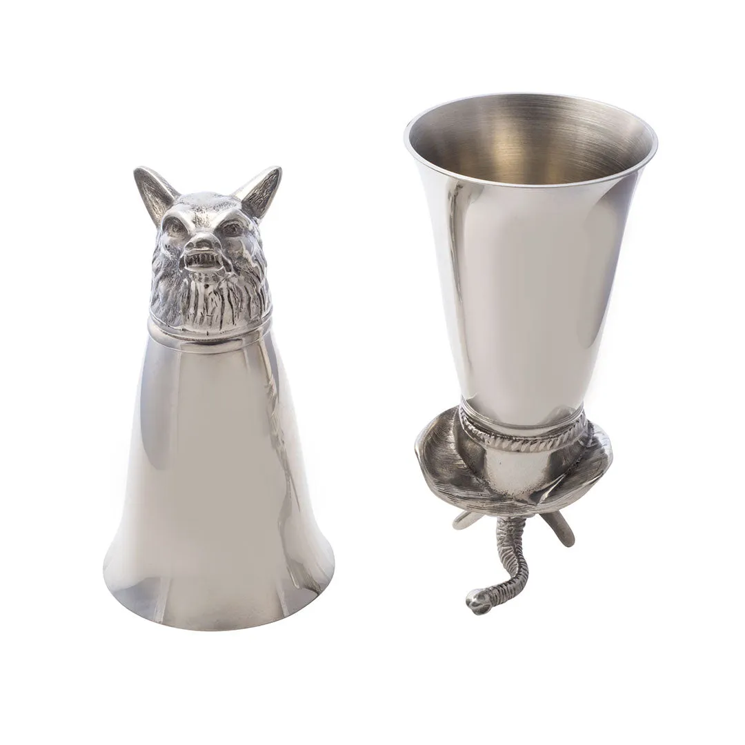 Pewter Gator Stirrup Cup Jigger 2.5oz
