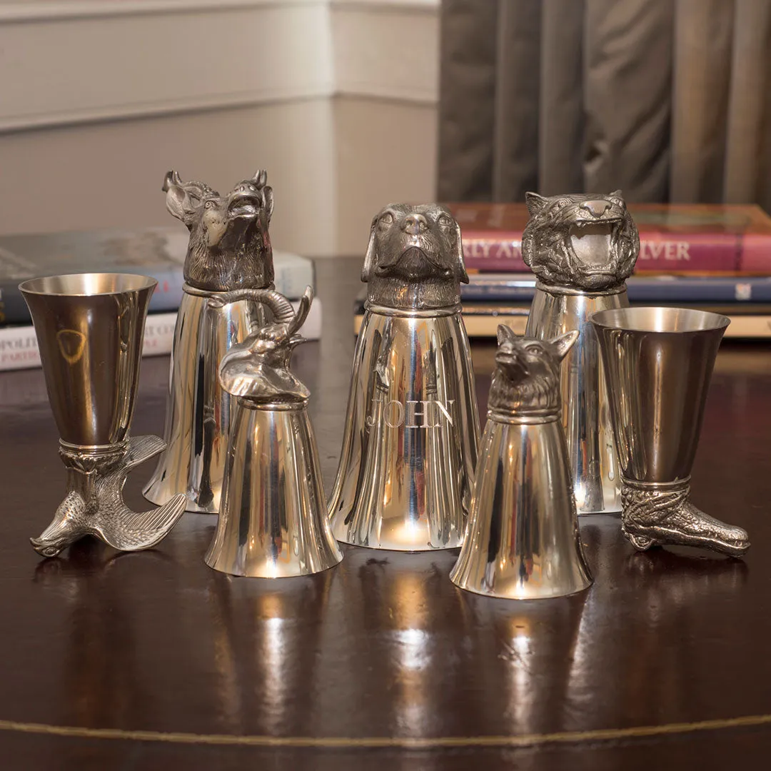 Pewter Gator Stirrup Cup Jigger 2.5oz