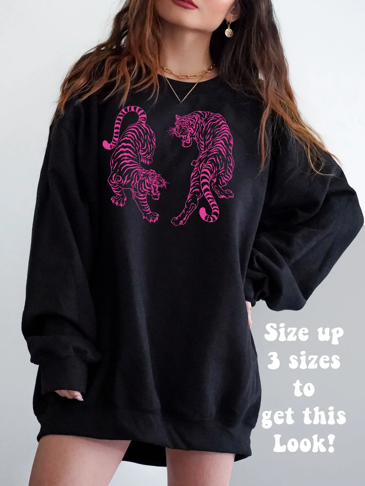 Pink Vintage Tigers Sweatshirt