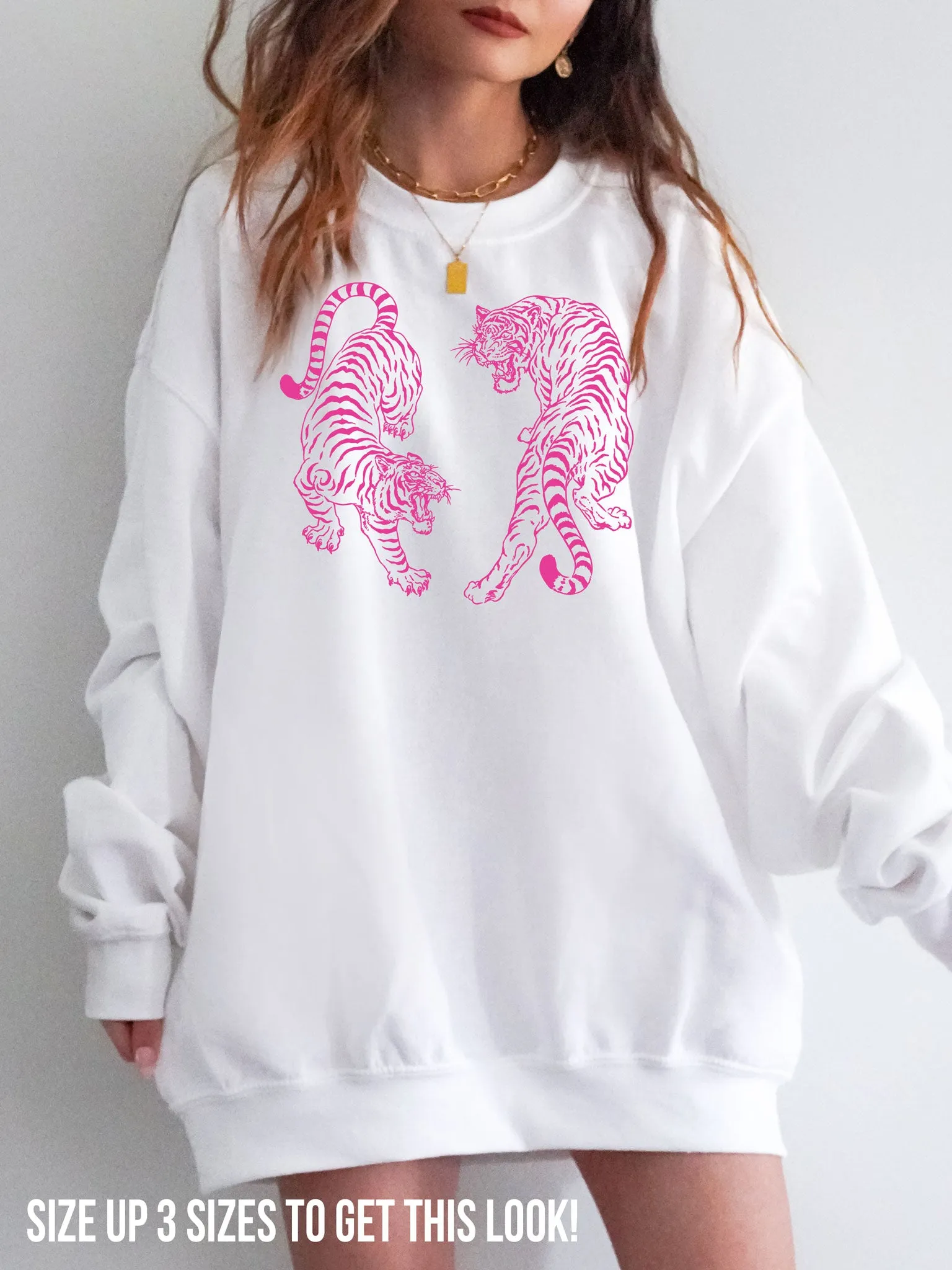 Pink Vintage Tigers Sweatshirt