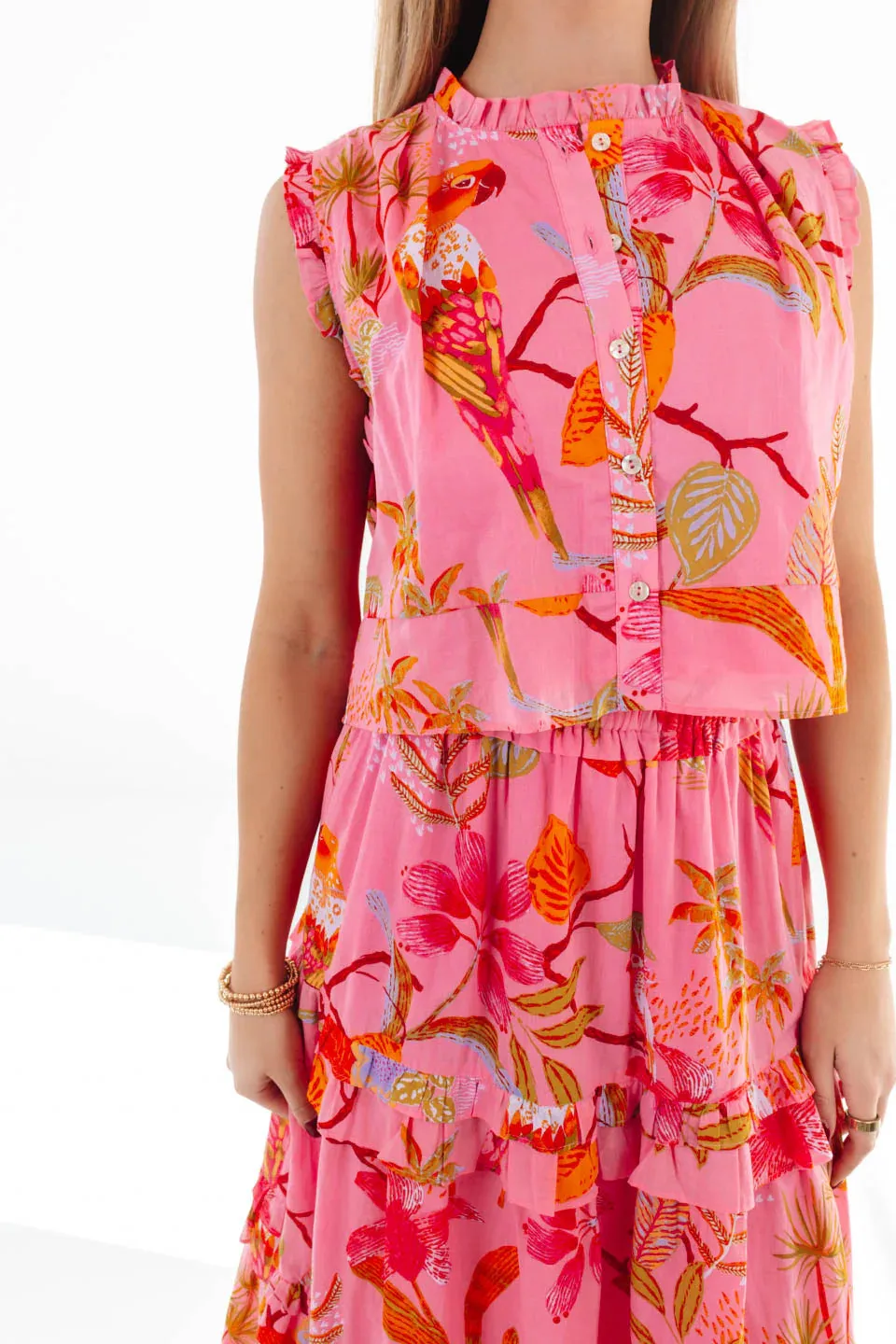 Playa Midi Skirt Set | Pink Multi