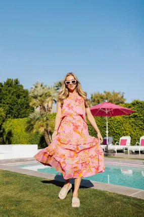 Playa Midi Skirt Set | Pink Multi