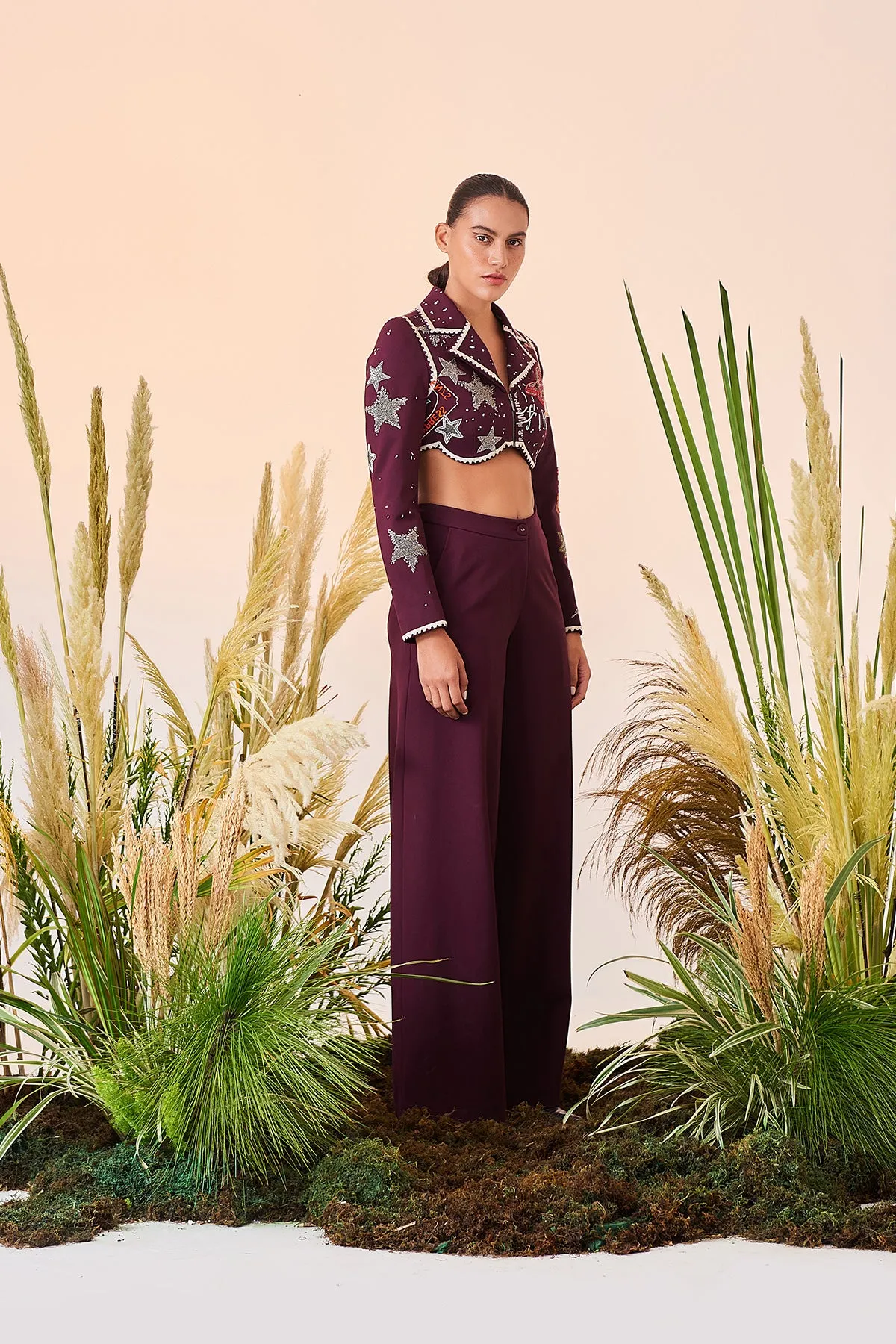 Postcard Cropped Blazer And Flared Pant