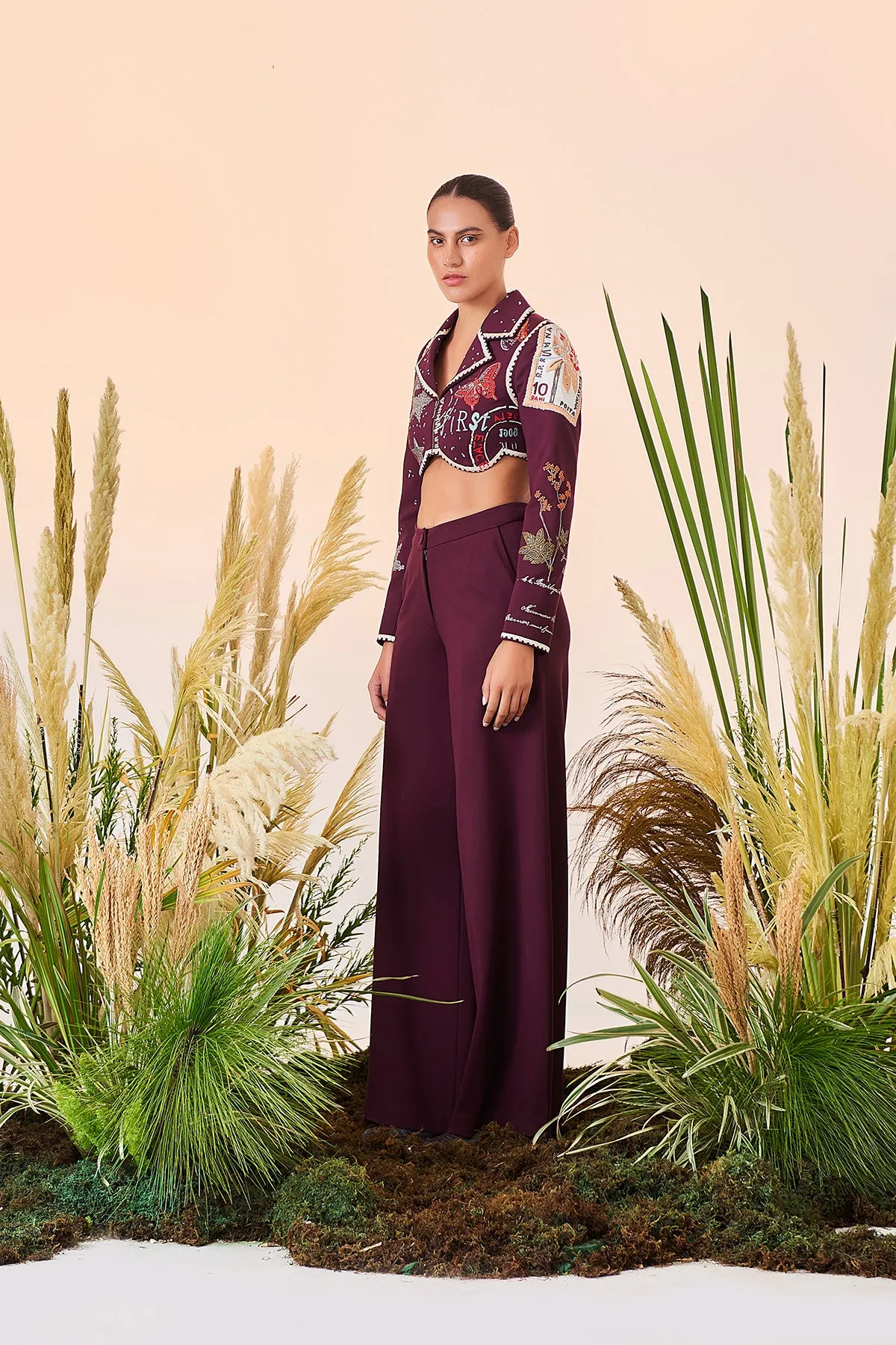 Postcard Cropped Blazer And Flared Pant