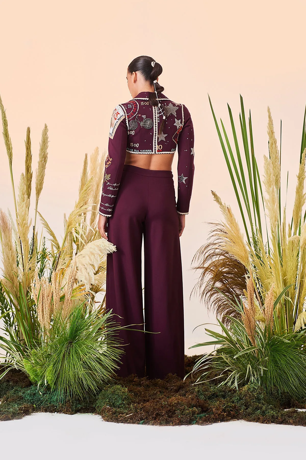 Postcard Cropped Blazer And Flared Pant