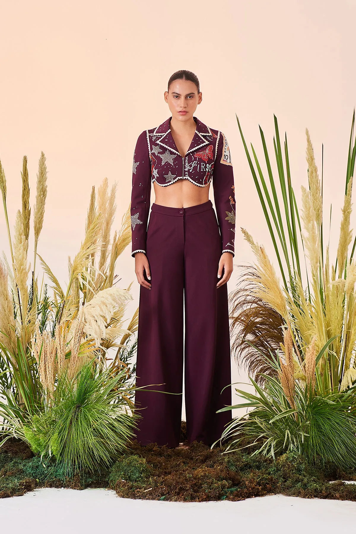 Postcard Cropped Blazer And Flared Pant