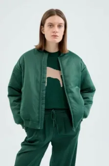 Puffy Bomber Jacket - Green