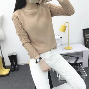 Pullover Solid Basic Knitted Sweater