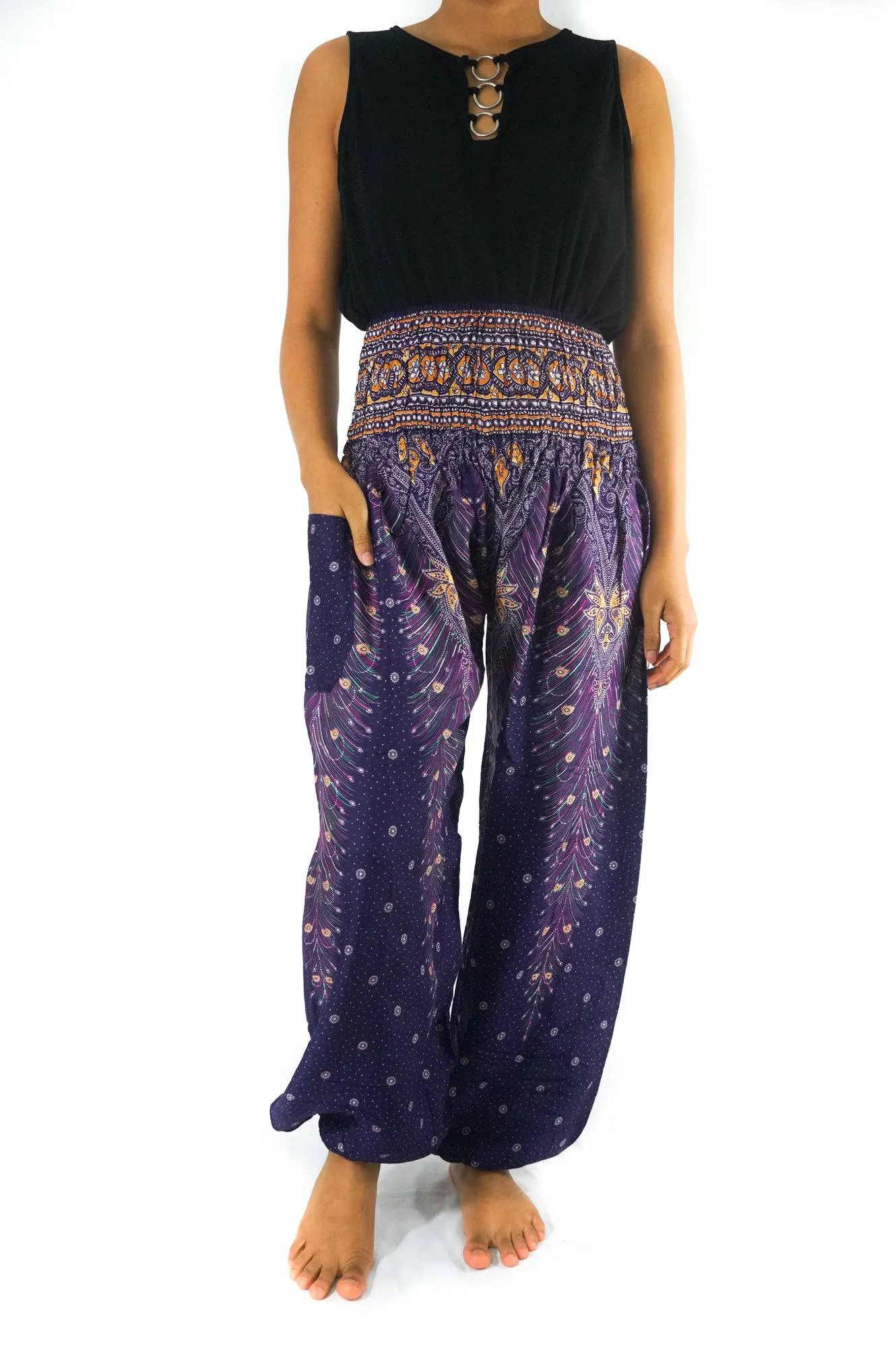 Purple Peacock Harem Pants | CozyCouture®