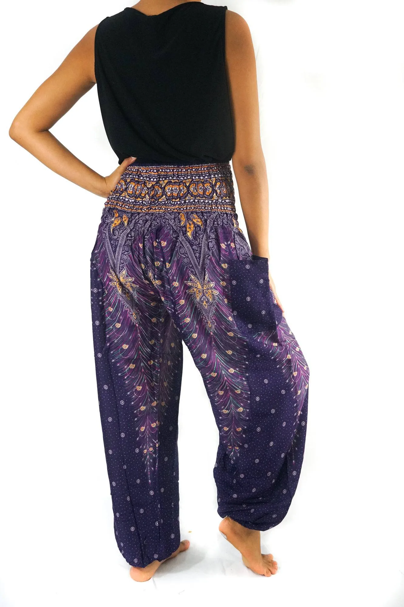 Purple Peacock Harem Pants | CozyCouture®