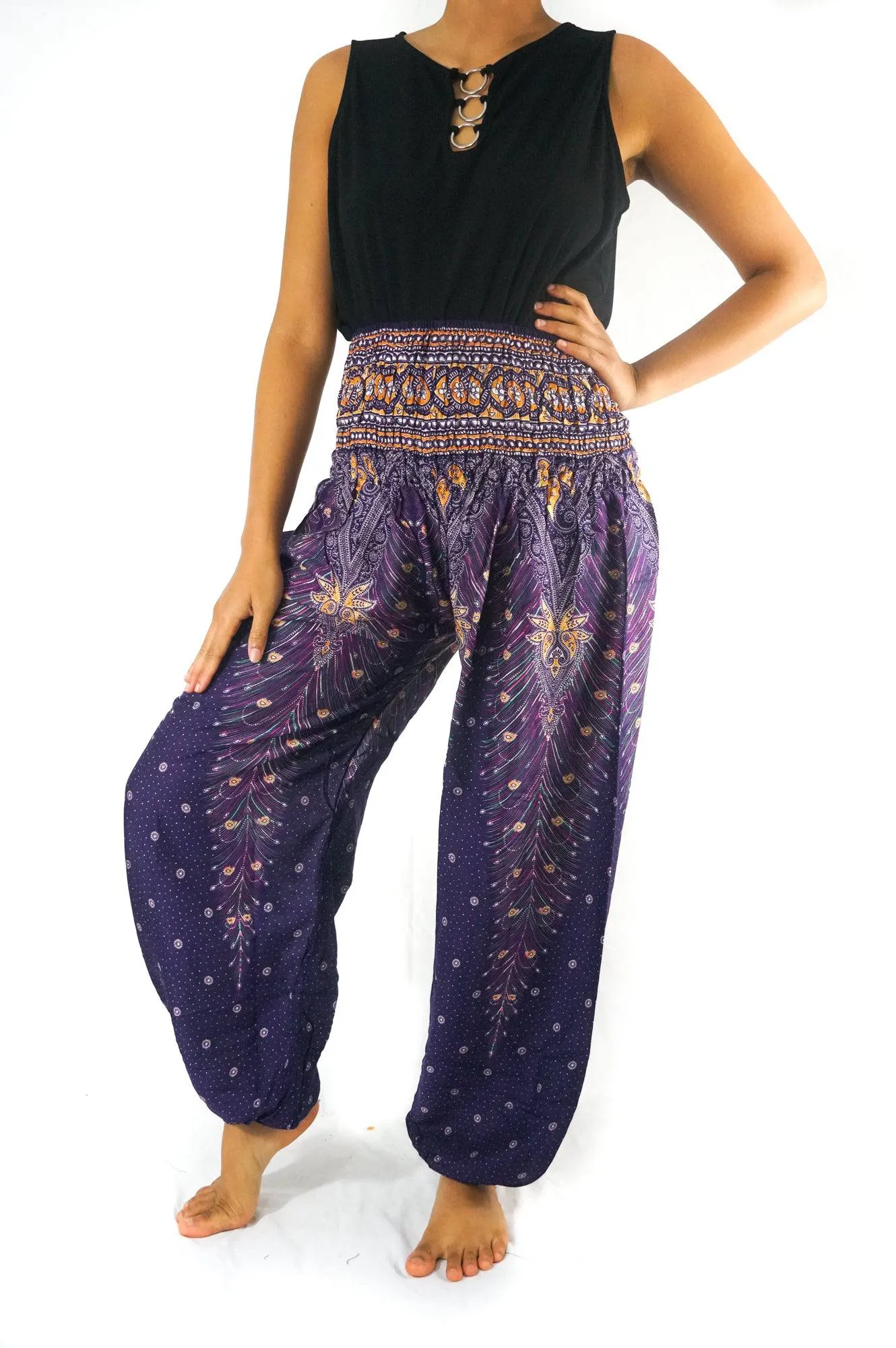 Purple Peacock Harem Pants | CozyCouture®