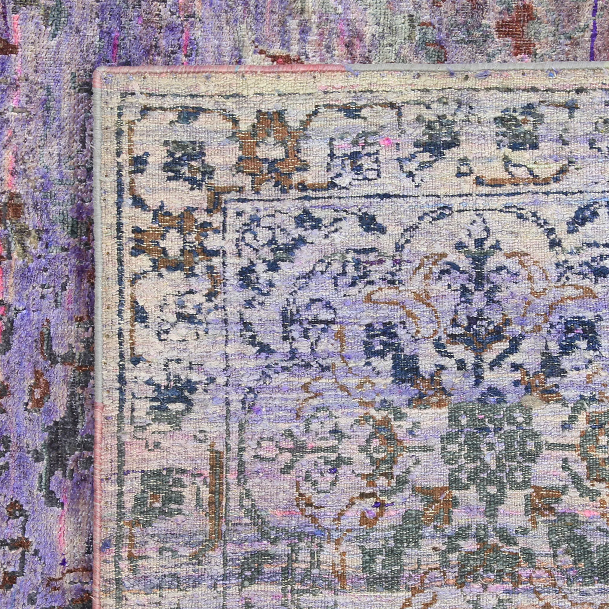 Purple Transitional Silk Rug - 8'10" x 12'3"