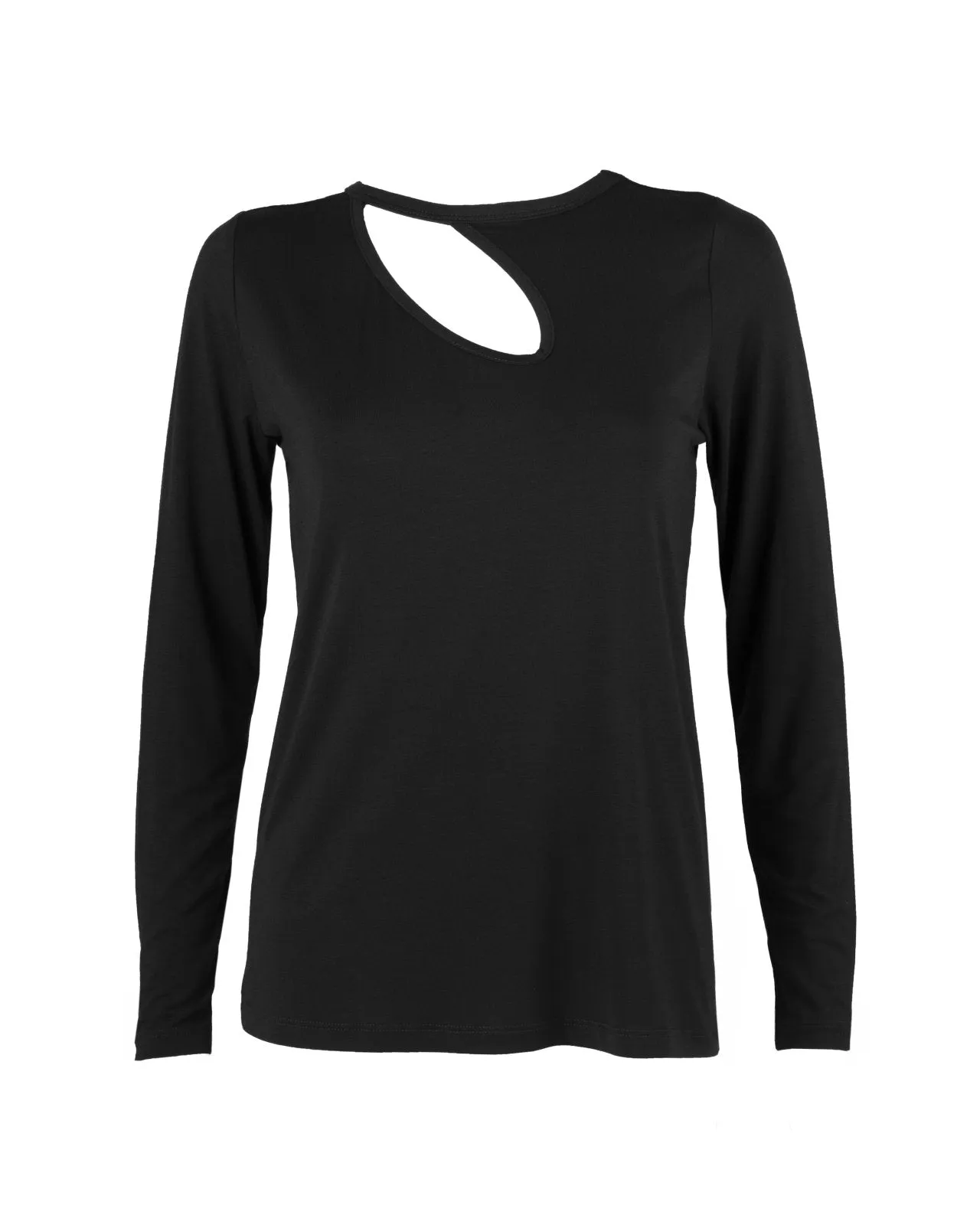 "The Stefanie Longsleeve"- Cut Out Detail T-shirt (Black)