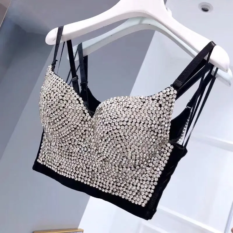 Rhinestone Crystal Corset Top