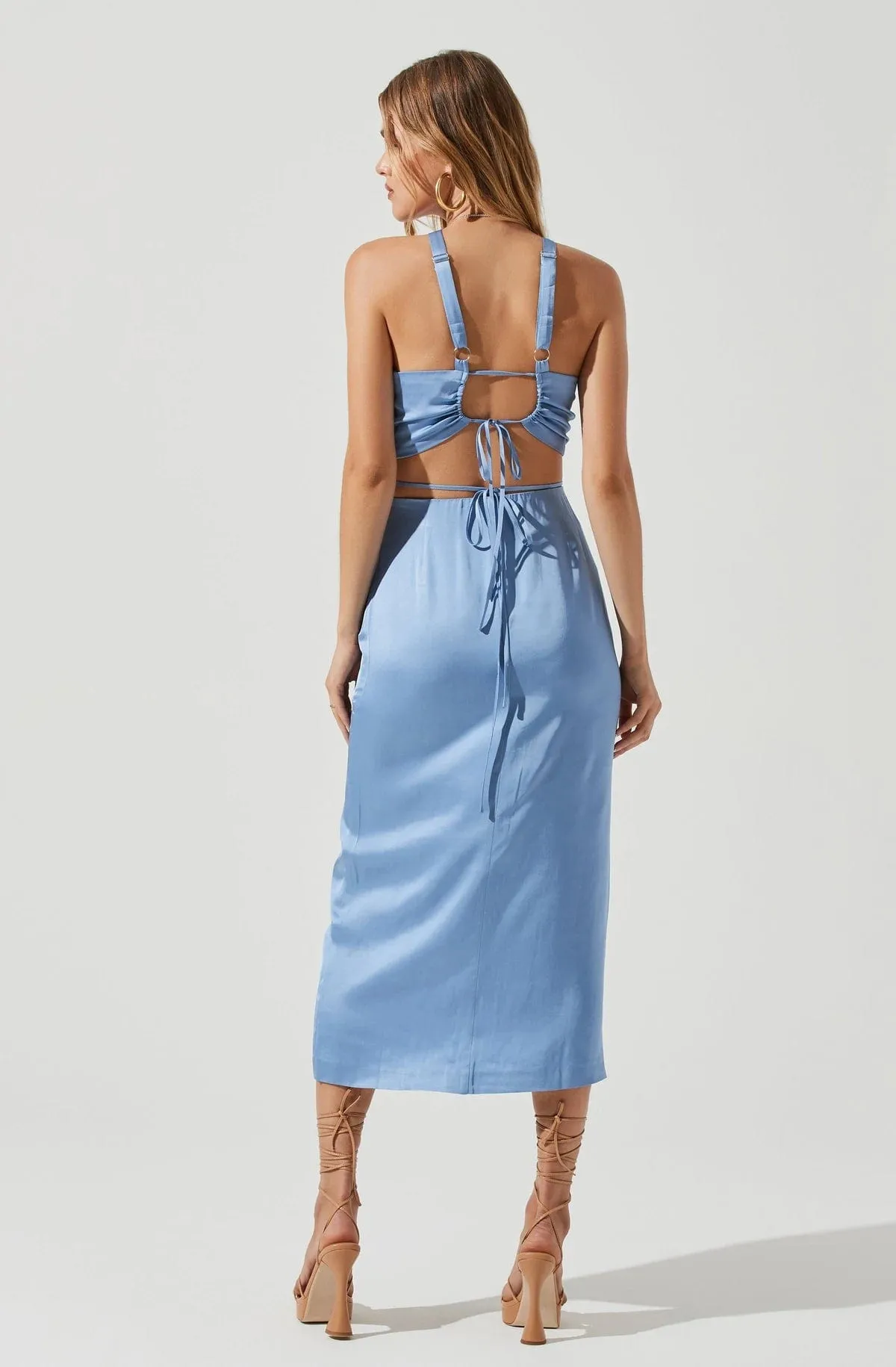 Robin Cut Out Midi Skirt Blue